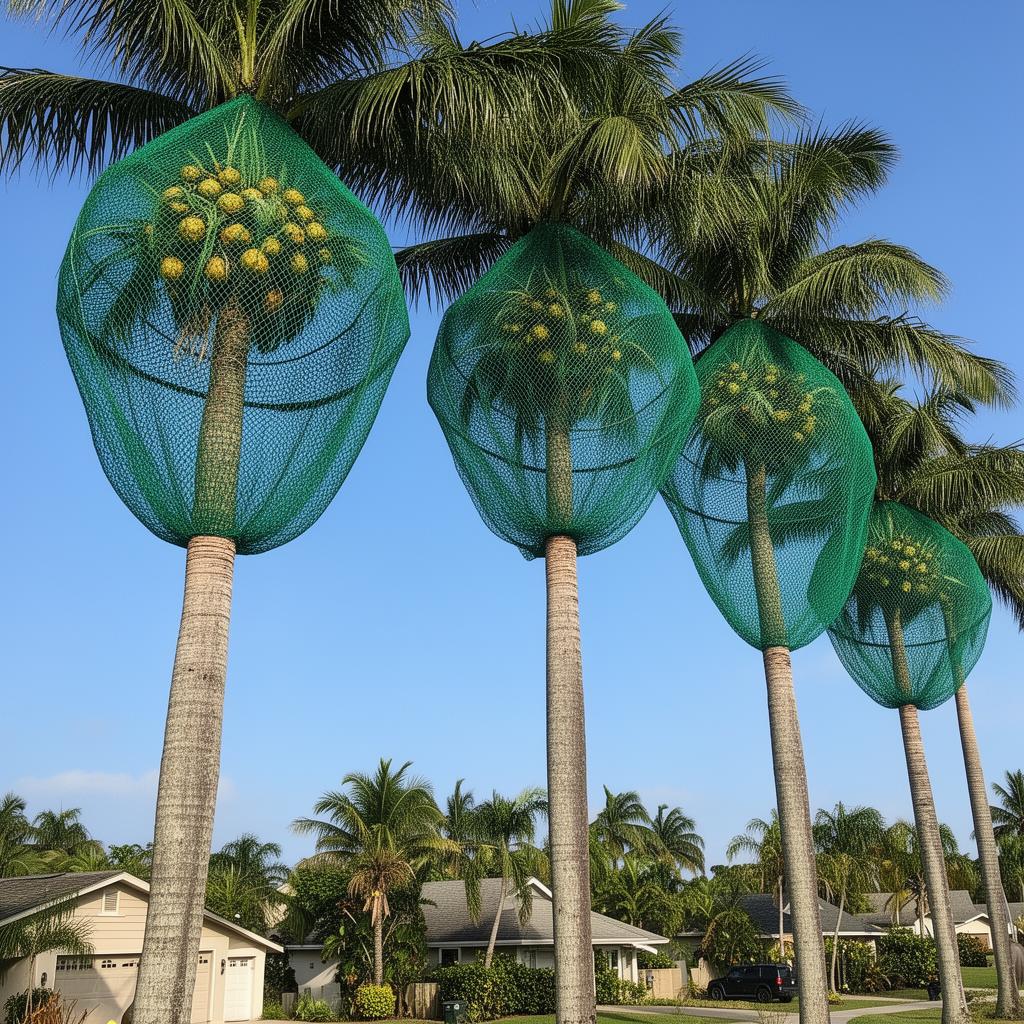 Coconut Tree Safety Nets installation